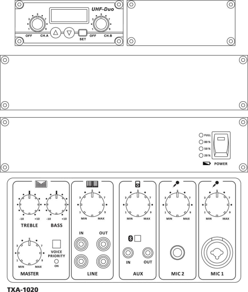 Monacor TXA-1020 Transportables High-Power-Verstärkersystem